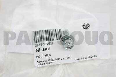 081206161F Genuine Nissan BOLT HEX 08120-6161F | eBay