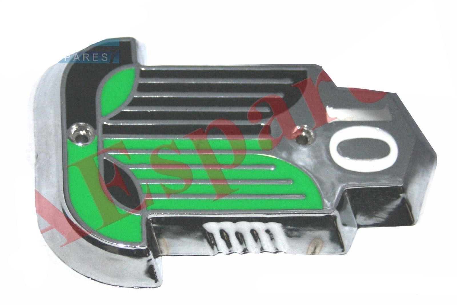 Vintage Standard 10 Car Bonnet Badge Chrome Green Black Plastic Made 