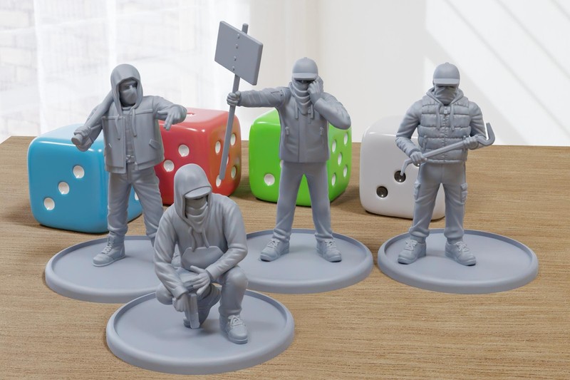 Criminals And Radicals Pack 1 - 3d Printed Minifigures For Modern Tabletop Warga
