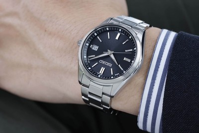 Pre-owned Seiko Selection Sbtm323 Black Solar Atomic Radio Men's Watch With Box
