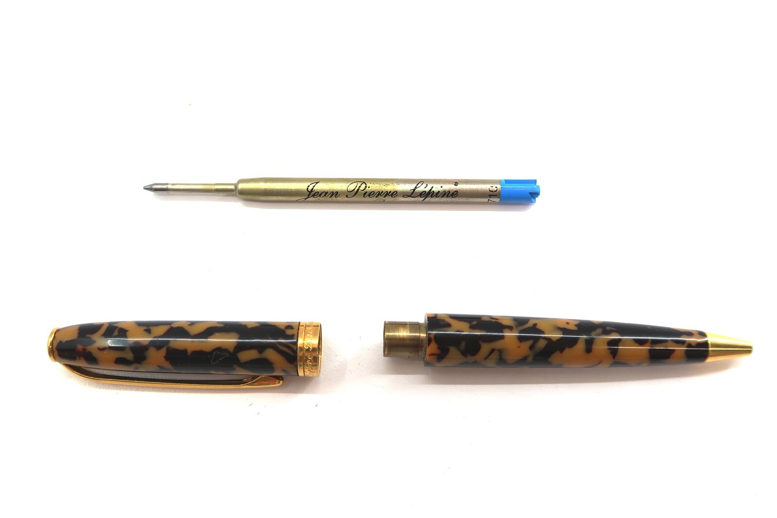 Vintage JEAN PIERRE LEPINE Ballpoint Pen Made in Paris France TORTISE SHELL Faux
