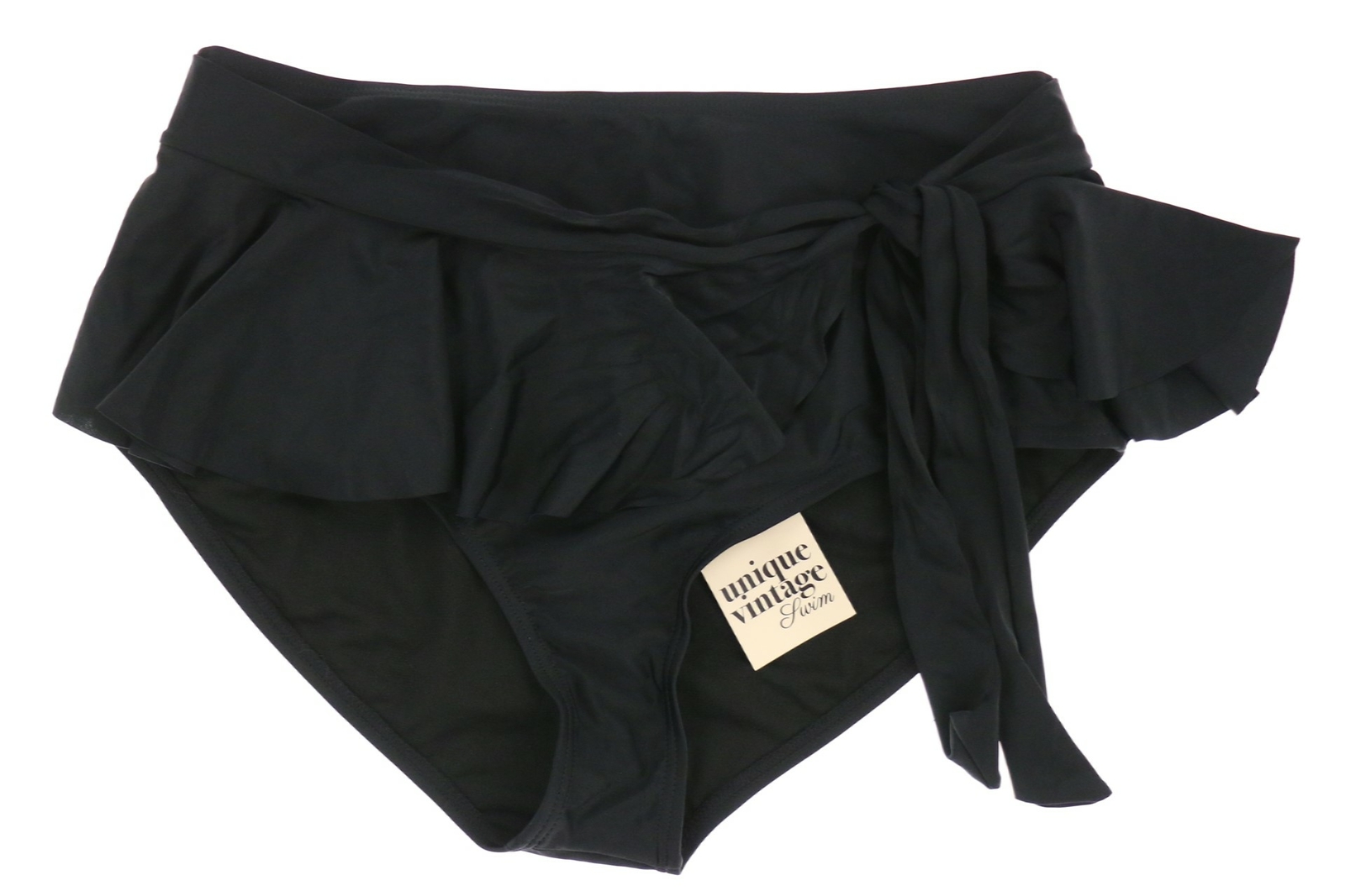 Unique Vintage 267810 Women's Bikini Bottom Swimwear Black Size XL