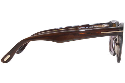 Pre-owned Tom Ford Dex Tf751 55e Sunglasses Men's Brown/striped Brown/vintage Brown 50mm