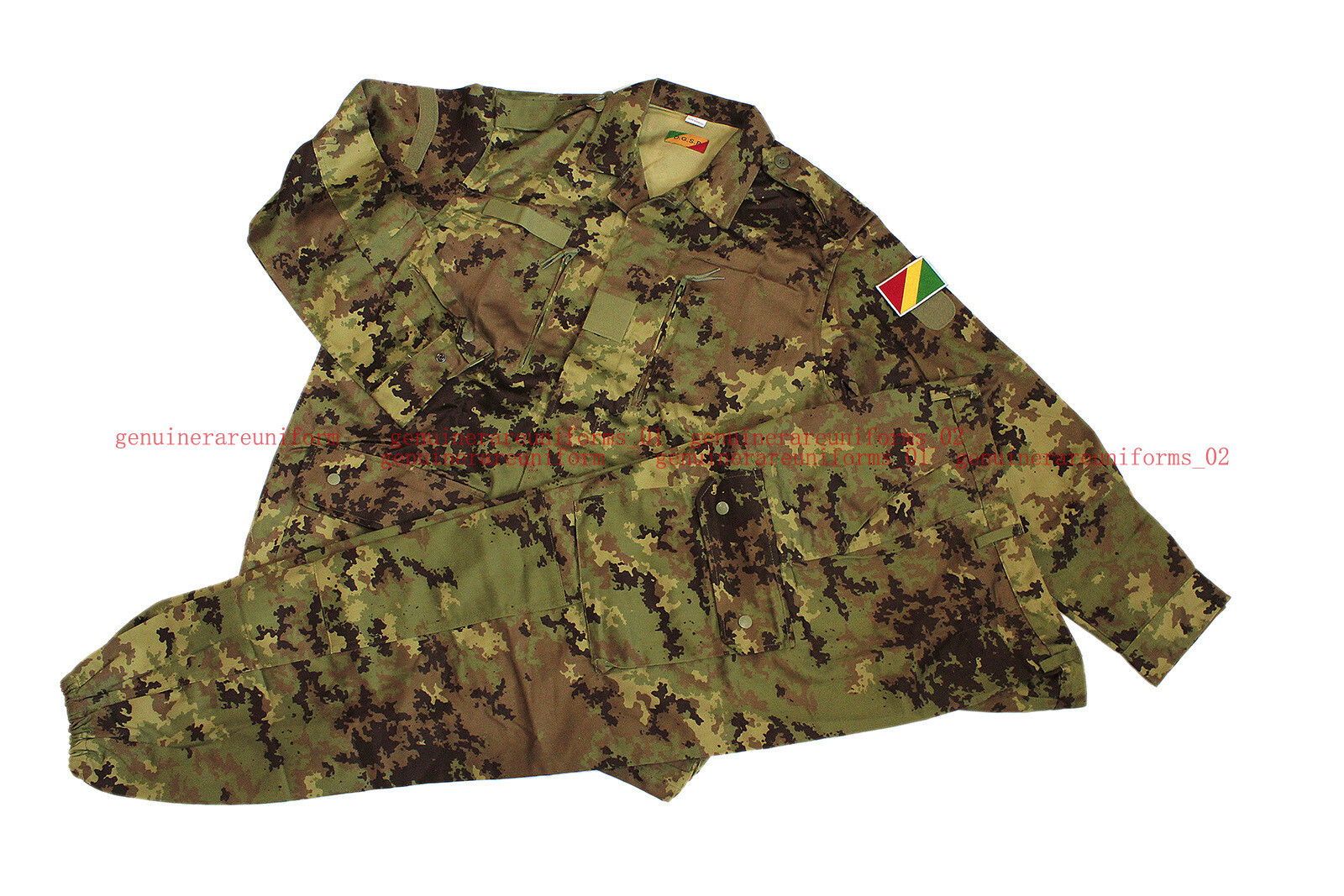 Rare Genuine African Congo Army Woodland Camo F1 Uniforms