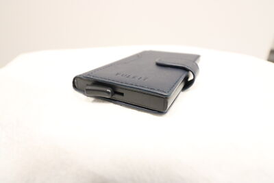 VULKIT Slim Wallet Portemonnaie Geldbörse Leder Blau sehr guter Zustand