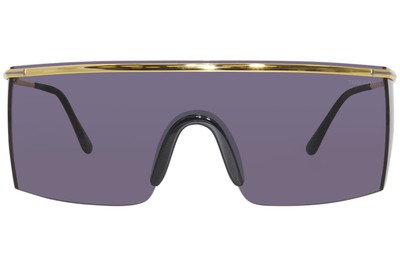 Pre-owned Tom Ford Pavlos-02 Tf980 30a Sunglasses Men's Shiny Deep Gold/grey Shield 99mm In Gray