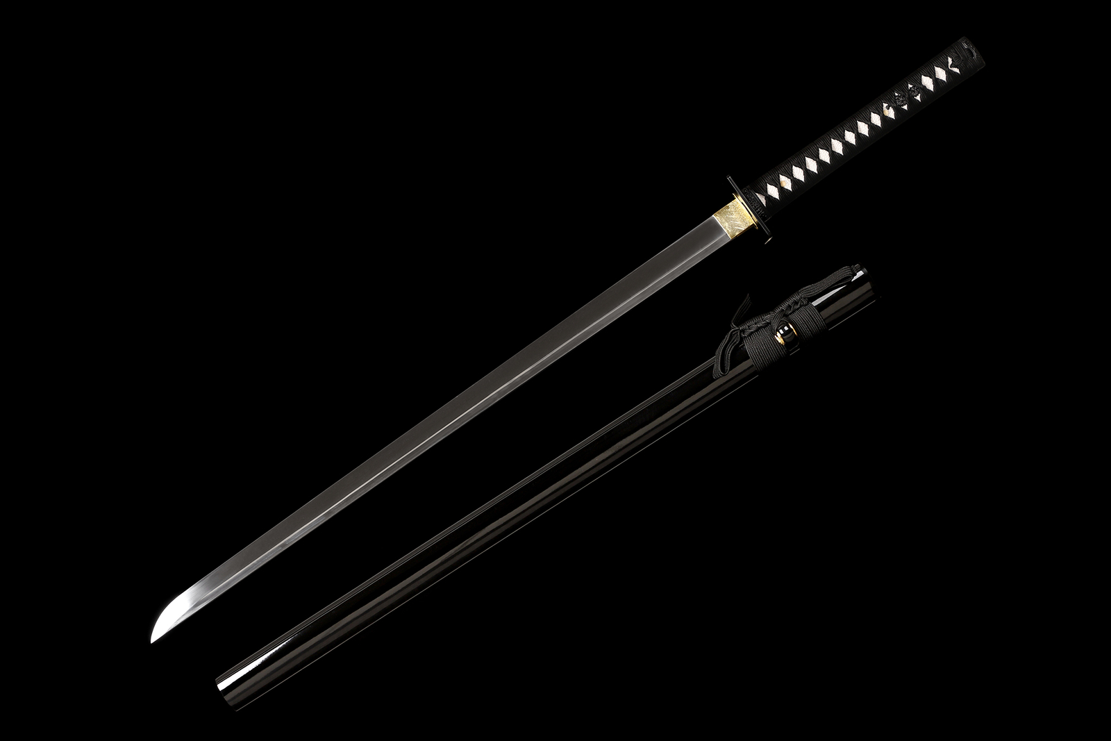 Black Ninjato 9260 Spring Steel Ninja Katana Sword Straight Blade Sharp 