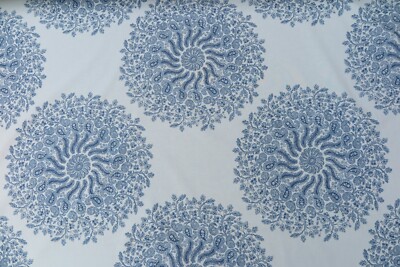 ANNA FRENCH CURTAIN FABRIC DESIGN ''La Provence'' 4 METRES BLUE & WHITE etc