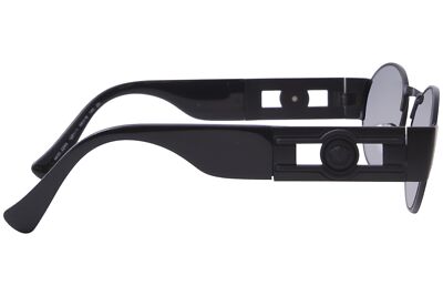 Pre-owned Versace Ve2264 1261/1 Sunglasses Men's Matte Black/grey Lenses Oval Shape 56mm In Gray