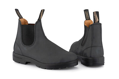 BLUNDSTONE BLUNDSTONE UNISEX 587 RUSTIKAL SCHWARZ LEDER CHELSEA KNÖCHEL KLASSISCHE HERREN
