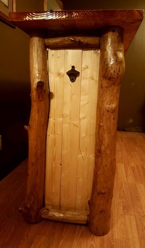 Rustic Cherry Log Bar, man cave, hand picked and peeled, cabin,  solid wood