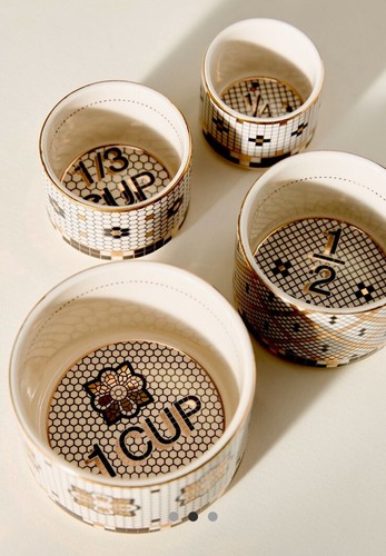 NEW ANTHROPOLOGIE MEASURING CUPS TRINKET DISH BISTRO TILE 4