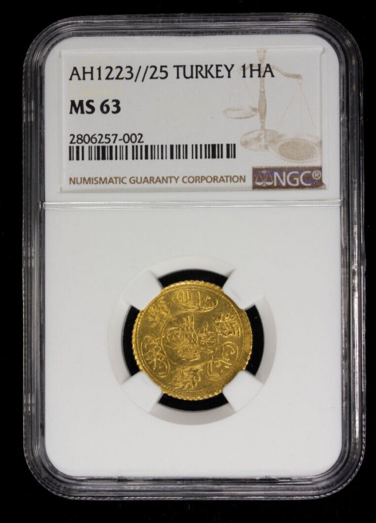 AH1223//8 トルコ マフムト2世 1/4ZM 金貨 NGC MS65 AH1223//8 トルコ マフムト2世 1/4ZM 金貨 NGC MS65 AH1223//8 トルコ