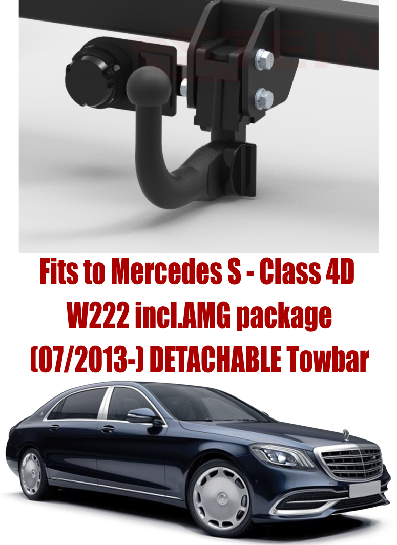DETACHABLE Tow Bar For MERCEDES S-Class W222 Saloon (2013-) & NO 