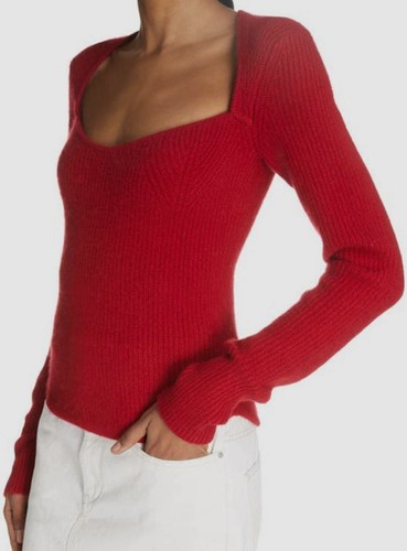 Pre-owned Isabel Marant $935  Womens Red Wool Cashmere V-neck Sweater Size Fr 34/ Us 2