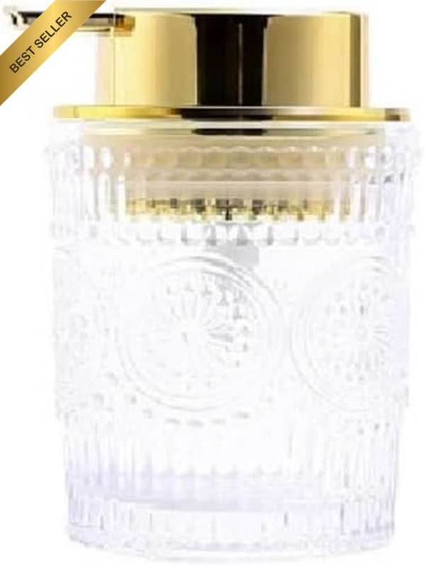 Glass Foam Soap Dispenser Clear Gold Pump Refillable Kitchen Bathroom