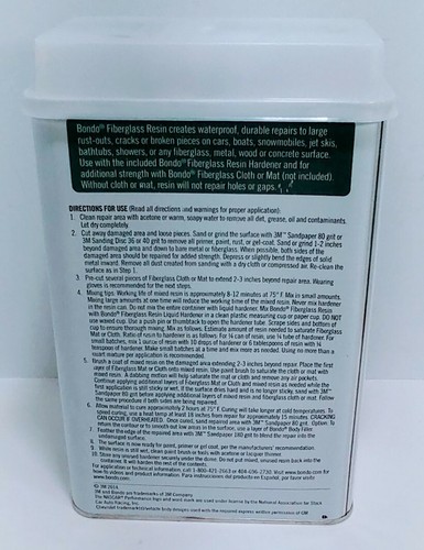 3M Bondo Polyester Fiberglass Resin 1 Gal. Clear MPN# 404 New