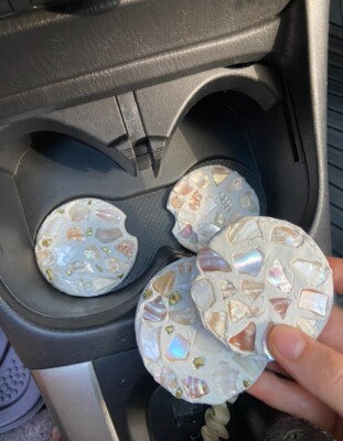 Mosaic Seashell Car Coasters