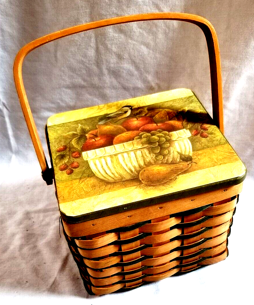 CDL Hand Stitched Mini Basket ベージュ NWT Crazy Mountain 7x7x6” Sewing Gift Basket Woven Wood