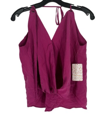 NWT Free People All Mine Tank Top Blouse Açaí Strappy Sleeveless Shirt XS