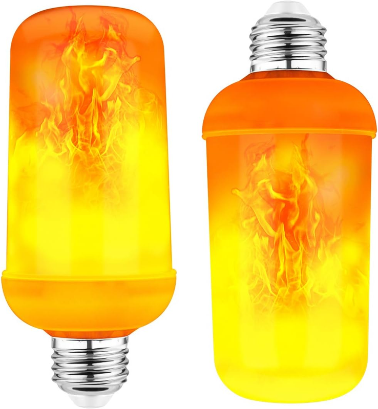 2-Pack DC12V LED Flame Light Bulb Low Voltage AC/DC12V E26 Edison Bulb Orange Fi