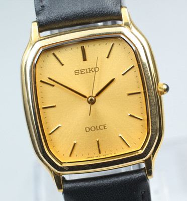  New Belt [Near MINT] SIKO DOLCE 5E31-5B30 Goid Dial Men's watch From JAPAN