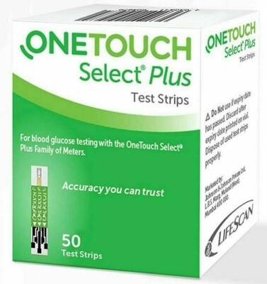 OneTouch Select Plus Blood Glucose Diabetic 50 Test Strips with long Exp