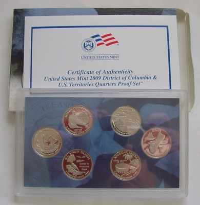 2009 & 2010 Unc Quarter PROOF Sets ~ DC & Territories & America The Beautiful