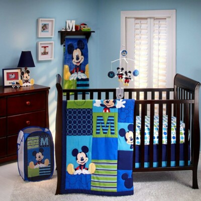 mickey mouse crib bedding set with bumper