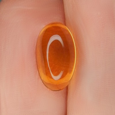 1.9ct IF Flawless Vivid Orange Fire Opal Natural Earth Mined Unheated Oval Cab