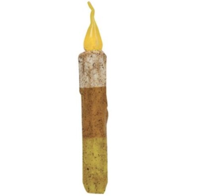 6'' Candy Corn Timer Taper Candle