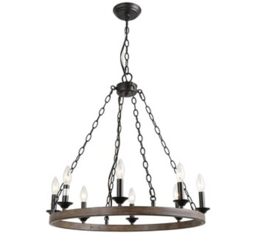 LNC 8-Light Chandelier Island Pendant Farmhouse Wagon Wheel