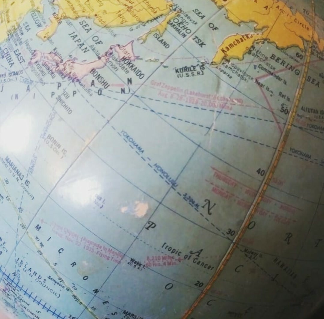 1950s New Peerless 8 Inch Terrestrial Globe Vintage Mid Century Weber Costello