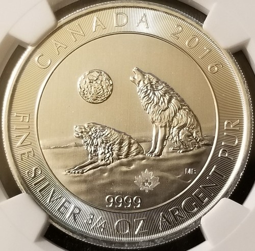 2016 Canada Howling Wolves 3/4 oz .9999 Fine Silver NGC MS69 - Early Release