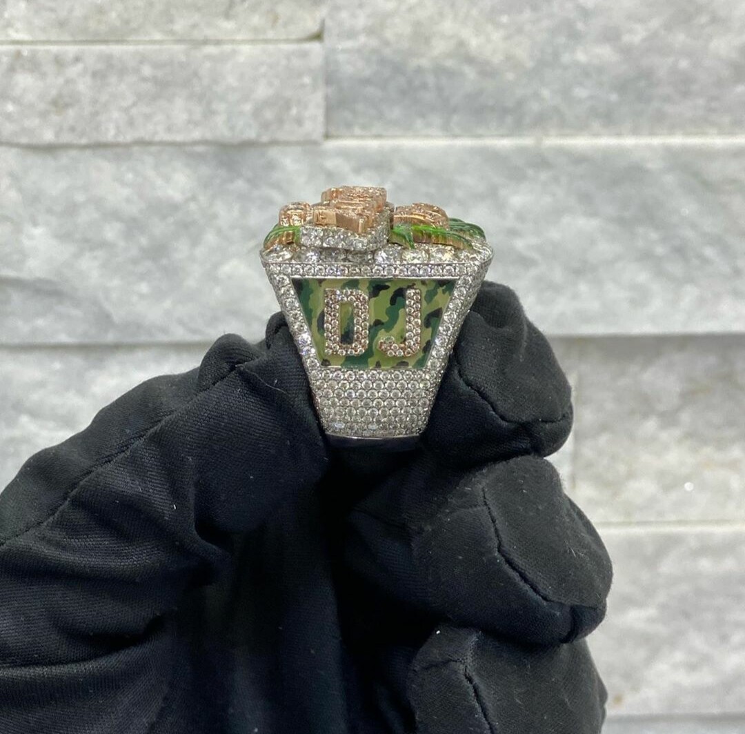 Pre-owned Online0369 Men's Unique Design Customize Design Hard Body Top Ring Silver White Gold Plated In Yellow