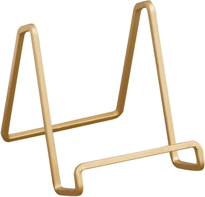 4-Inch Metal Gold Plated Square Book Holder/Stand, Wire Mini Easel, Small Photo
