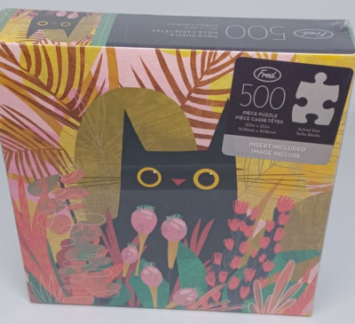 Genuine Fred BLACK CAT by Karen Obuhanych 500 Piece Puzzle Kitten Lover Cat Lady