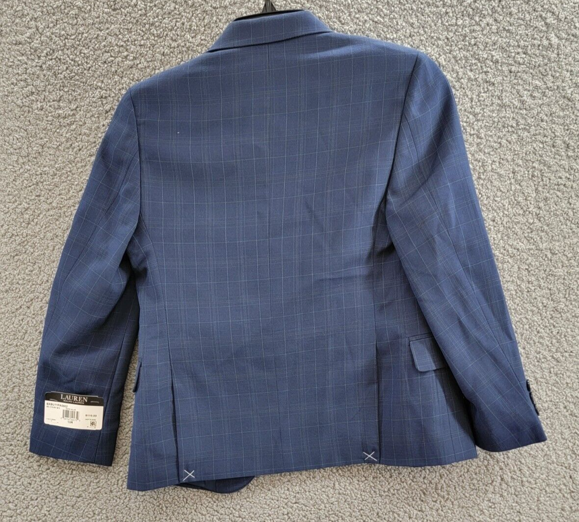 Lauren Ralph Lauren Plaid Classic Suit Jacket Big Boys 10R Dark Blue Long Sleeve - Picture 15 of 19