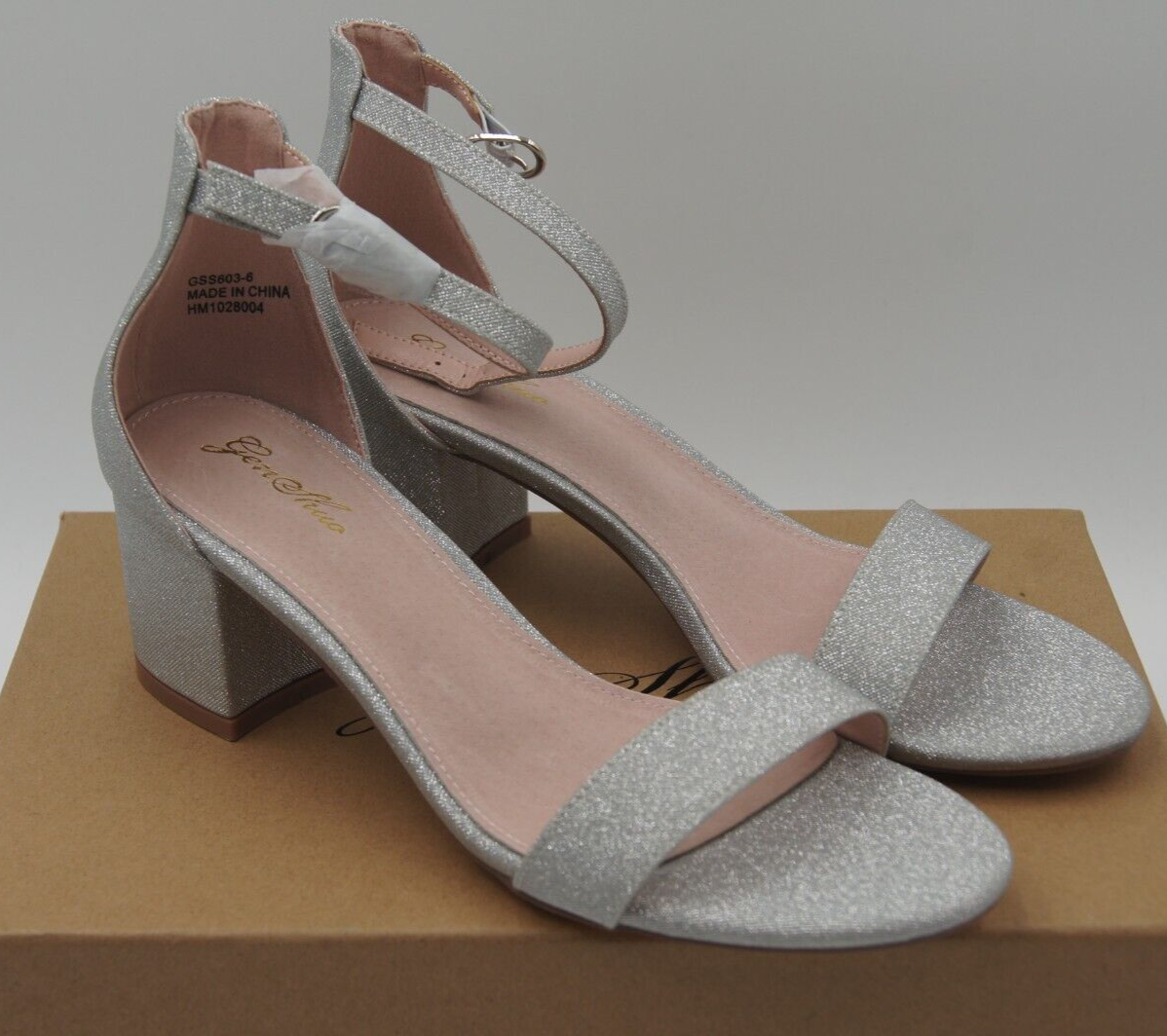 GENSHUO Women's Chunky Block Heels - 3 inches Open Square