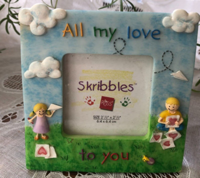 RUSS SCRIBBLES PICTURE FRAME - HOLDS 2.5'' X 2.5''  - ALL MY LOVE TO YOU