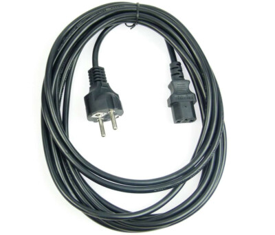 5 m Kaltgeräte Kabel Netzkabel Schuko schwarz Stromkabel Netz Strom C13