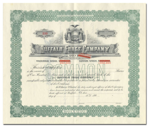 Buffalo Forge Company Stock Certificate