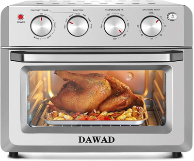 DAWAD Toaster Oven Air Fryer Combo, Countertop Oven, Stainless Steel, Silver