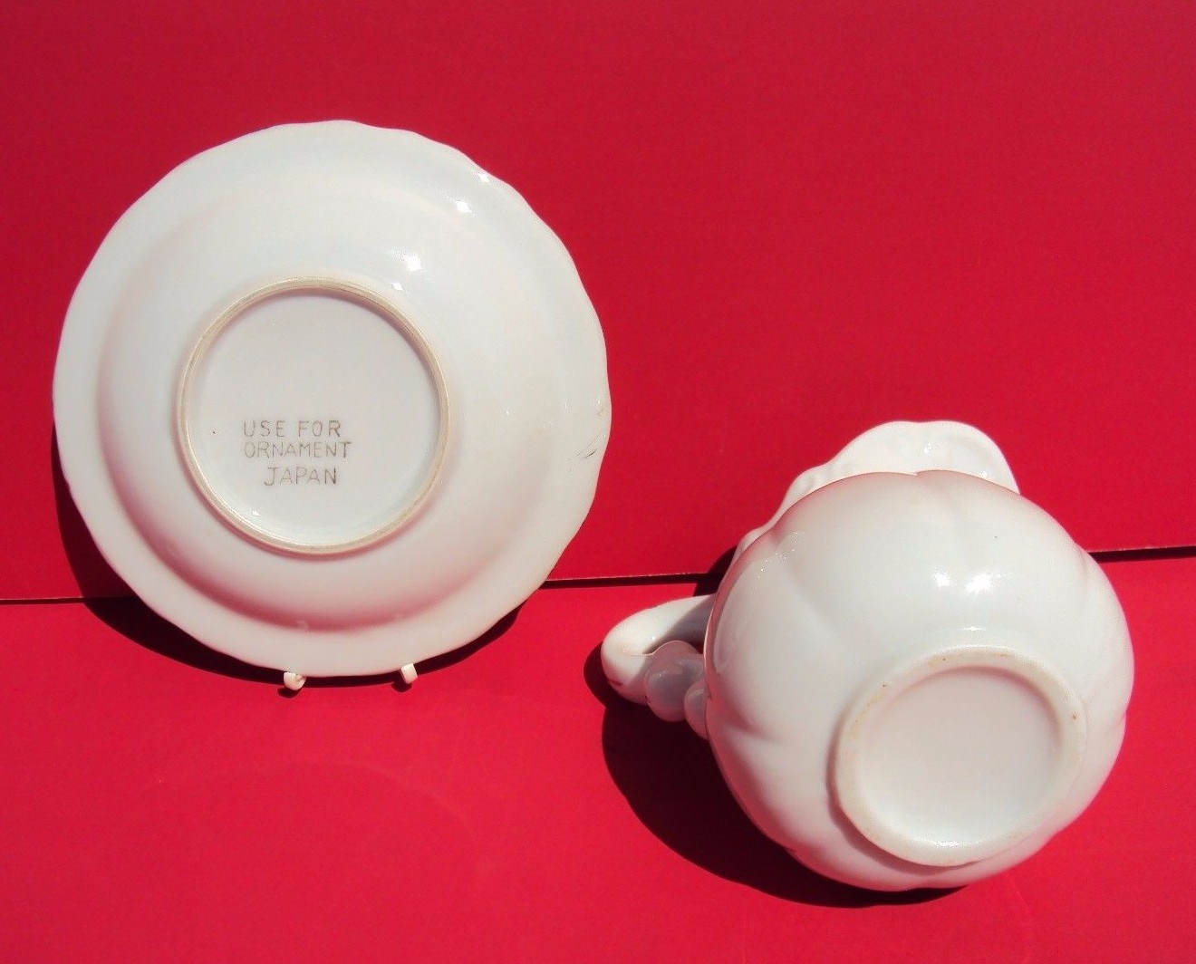 VINTAGE JAPAN Ceramic Plate & Creamer Set AMERICAN INDIAN with  NATIVE SYMBOLS