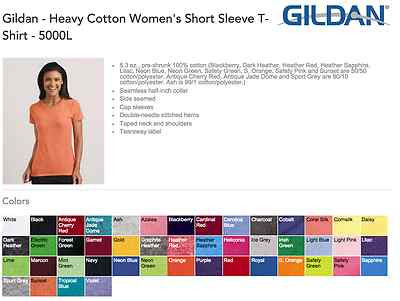 Pre-owned Gildan Ladies Cotton T-shirts Women Bulk Lot Colors White S-xl Wholesale 5000l