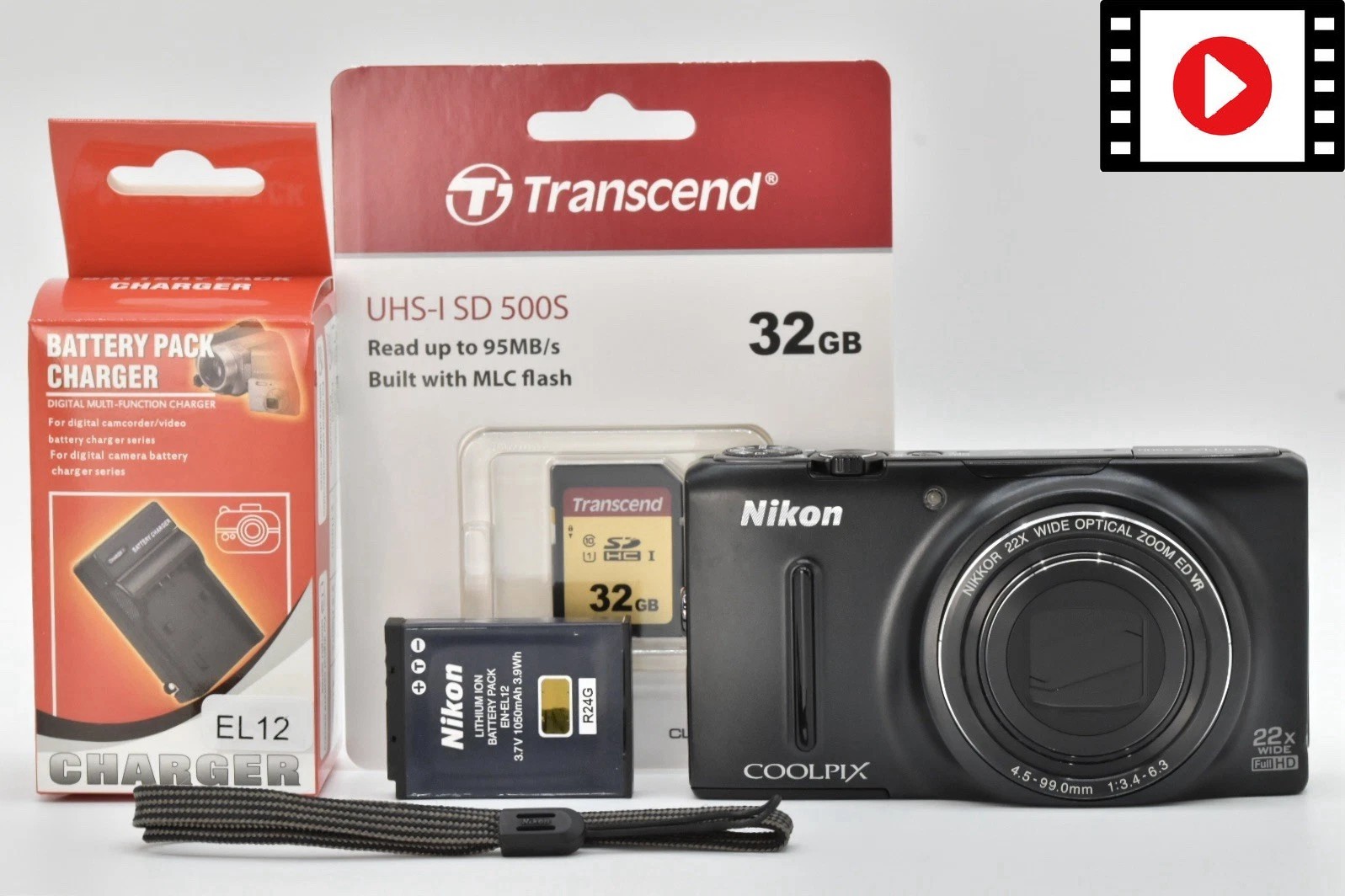 Near Mint] Nikon Coolpix S9500 Black 18.1MP 22x Compact