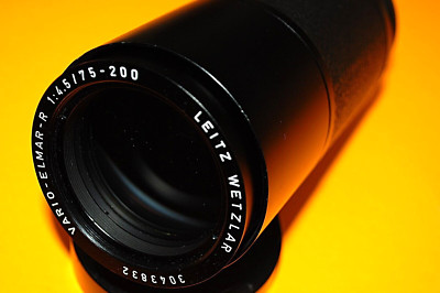 Leitz Wetzlar Vario-Elmar-R MF 75-200mm f/4.5 Leica 3 Cam Zoom Lens Very Clean!!
