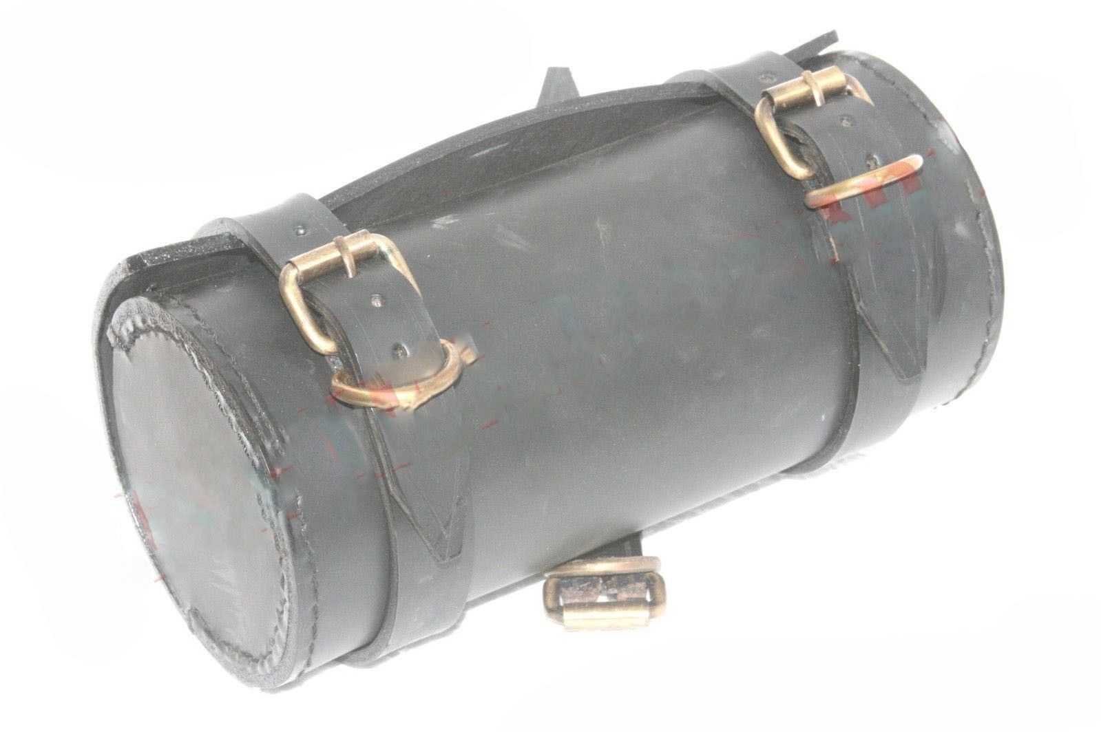 AJS Customized Genuine Black Leather Tool Roll Bag AJS Motorcycle 
