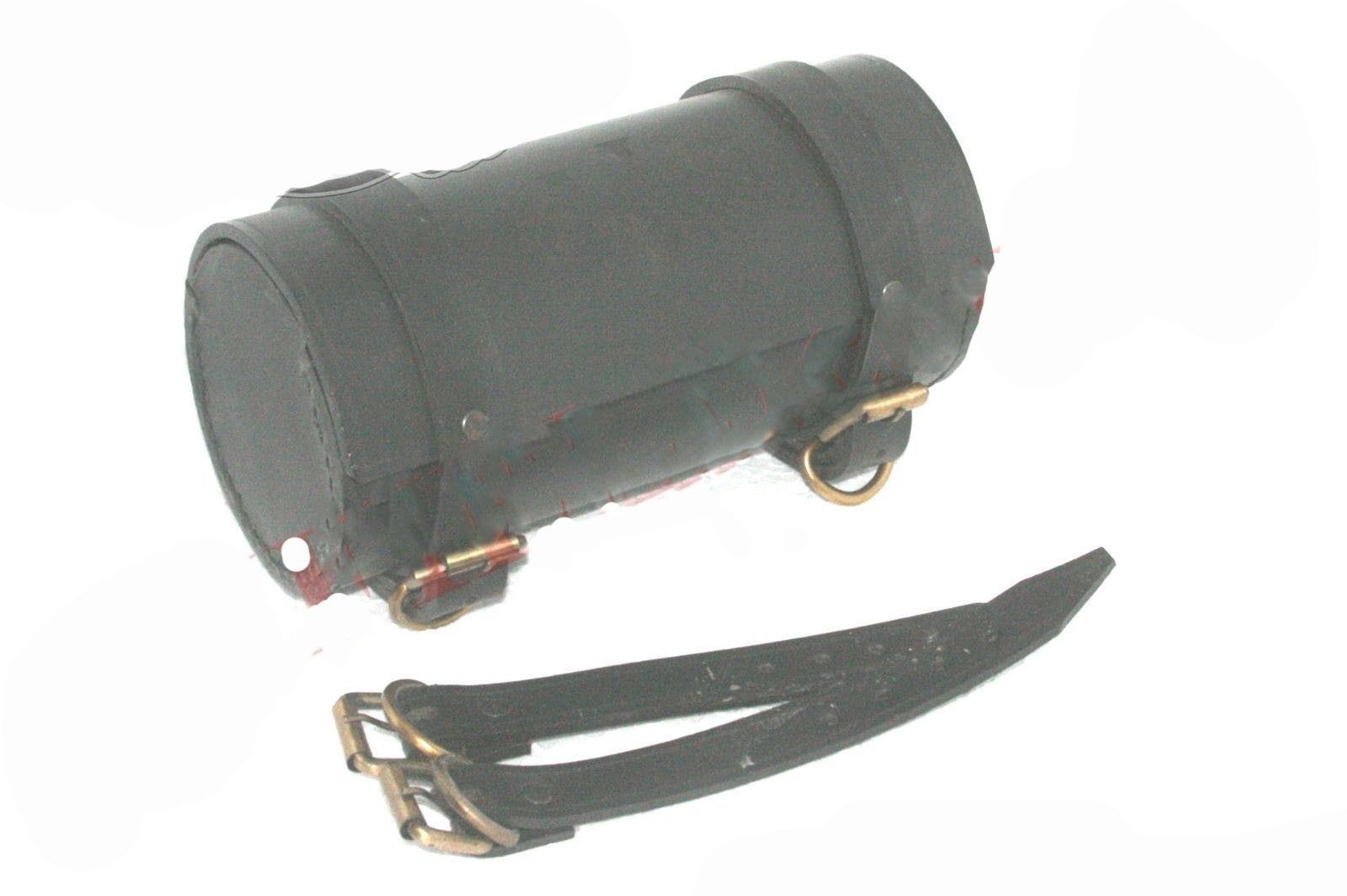 AJS Customized Genuine Black Leather Tool Roll Bag AJS Motorcycle 