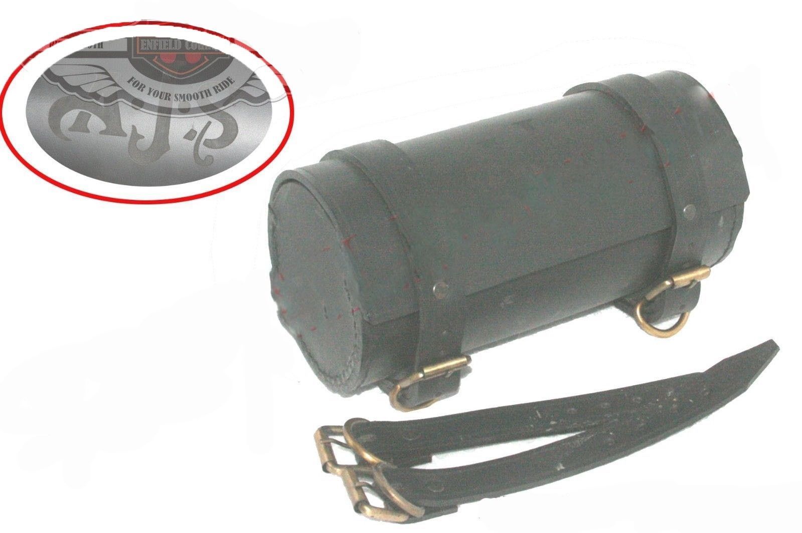 AJS Customized Genuine Black Leather Tool Roll Bag AJS Motorcycle 